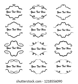 set of vector vintage frames on a white background