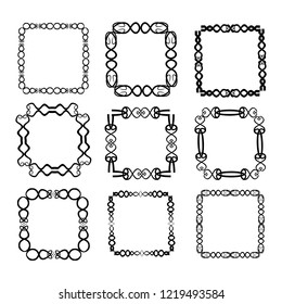 set of vector vintage frames on a white background