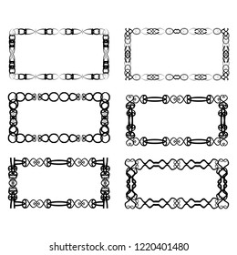 
set of vector vintage frames on a white background