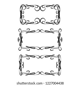 set of vector vintage frames on a white background