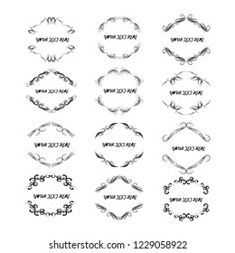 set of vector vintage frames on a white background