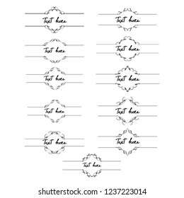 set of vector vintage frames on a white background