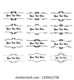 set of vector vintage frames on a white background