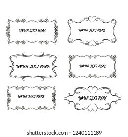 set of vector vintage frames on a white background