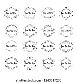 set of vector vintage frames on a white background