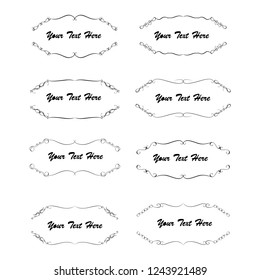 set of vector vintage frames on a white background