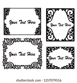 
set of vector vintage frames on a white background
