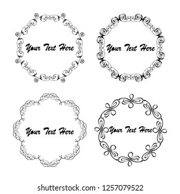 
set of vector vintage frames on a white background