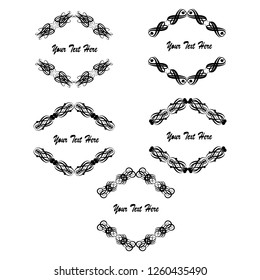 set of vector vintage frames on a white background