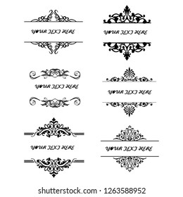 set of vector vintage frames on a white background