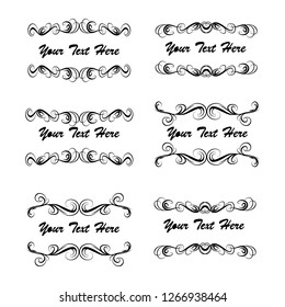 set of vector vintage frames on a white background