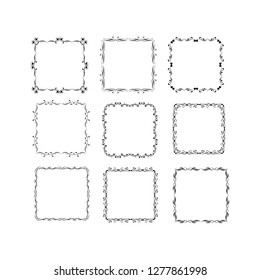 
set of vector vintage frames on a white background