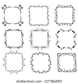 
set of vector vintage frames on a white background