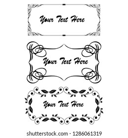 set of vector vintage frames on a white background