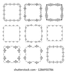 
set of vector vintage frames on a white background
