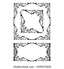 
set of vector vintage frames on a white background