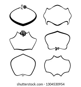 set of vector vintage frames on a white background