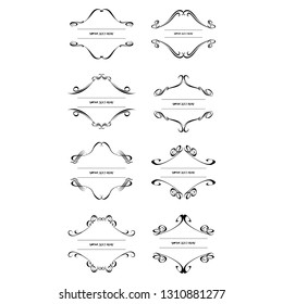 set of vector vintage frames on a white background