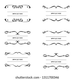 set of vector vintage frames on a white background