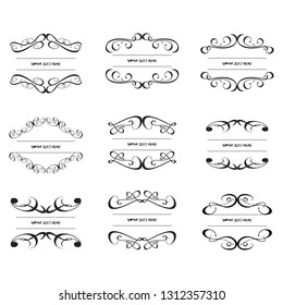 set of vector vintage frames on a white background
