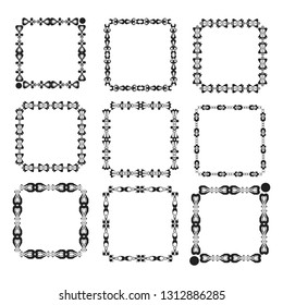 
set of vector vintage frames on a white background