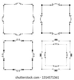 
set of vector vintage frames on a white background