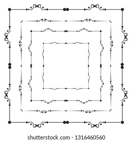 
set of vector vintage frames on a white background