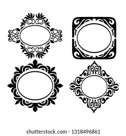 
set of vector vintage frames on a white background