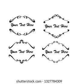 set of vector vintage frames on a white background