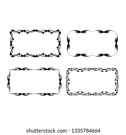 set of vector vintage frames on a white background