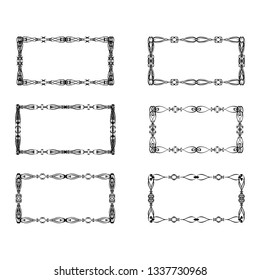 set of vector vintage frames on a white background