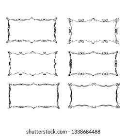 set of vector vintage frames on a white background