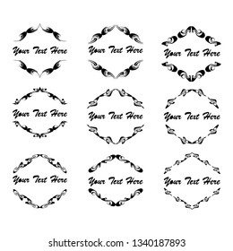 set of vector vintage frames on a white background