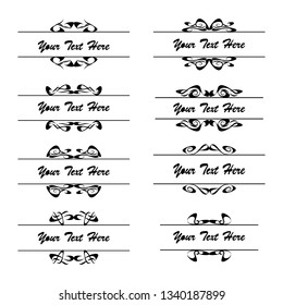 set of vector vintage frames on a white background