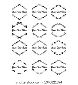 set of vector vintage frames on a white background
