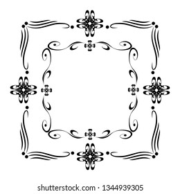 set of vector vintage frames on a white background