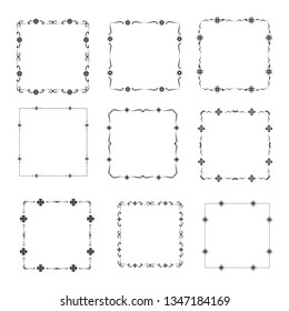 set of vector vintage frames on a white background