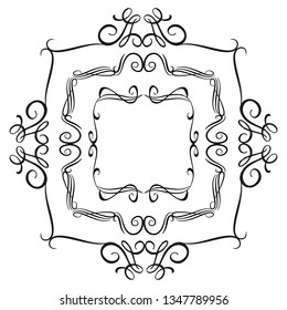 set of vector vintage frames on a white background