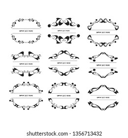 
set of vector vintage frames on a white background