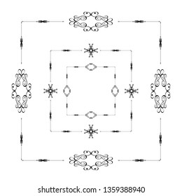 
set of vector vintage frames on a white background