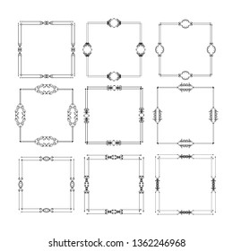 set of vector vintage frames on a white background