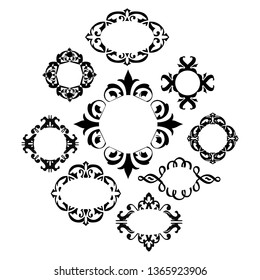 
set of vector vintage frames on a white background