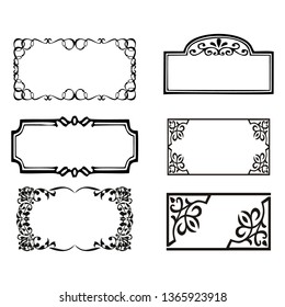 
set of vector vintage frames on a white background