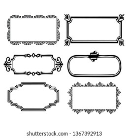 
set of vector vintage frames on a white background