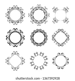 
set of vector vintage frames on a white background