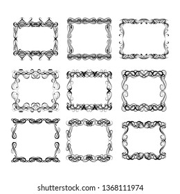 
set of vector vintage frames on a white background