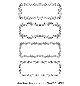 set of vector vintage frames on a white background