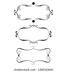 set of vector vintage frames on a white background