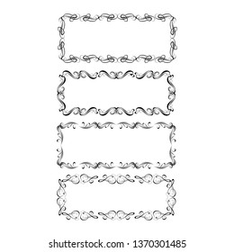 set of vector vintage frames on a white background
