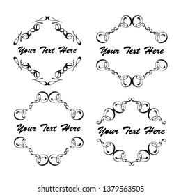 set of vector vintage frames on a white background